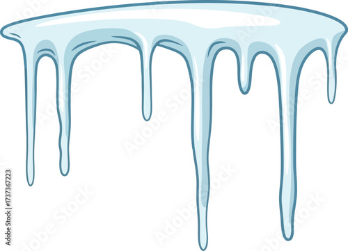 Melting icicles frozen water winter cold season weather element vector