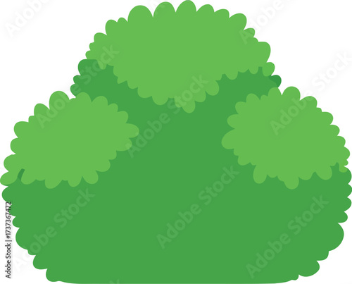 Lush green bush foliage isolated vector nature element vector