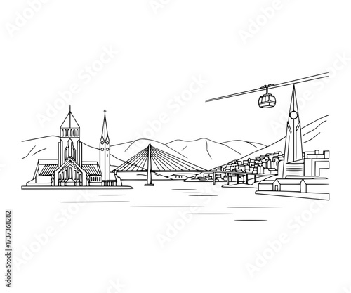 Tromsø City Line Art