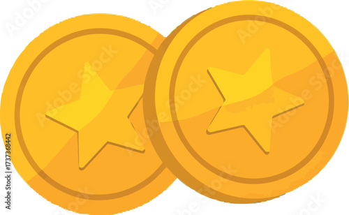 Golden coins stacked finance success wealth treasure vector