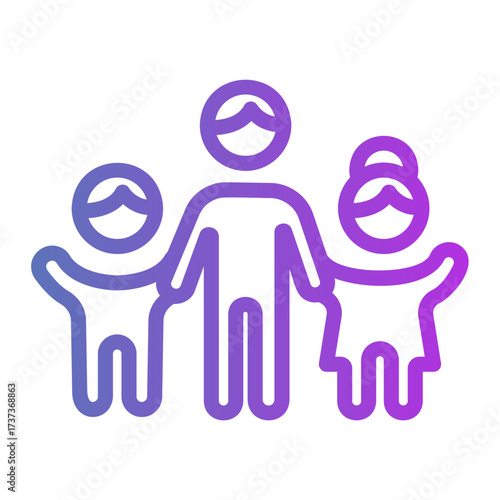 father and son gril Gradient icon