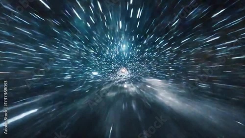 Through the Cosmic Tunnel: A mesmerizing view of a cosmic tunnel, evoking a sense of deep space exploration and interstellar travel through abstract imagery.