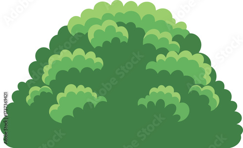 Lush green bush foliage natural plant element vector illustration vector