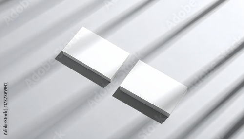 two Clean Modern Business Cards on White Background with Shadows