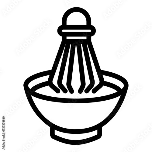matcha whisk Line Icon