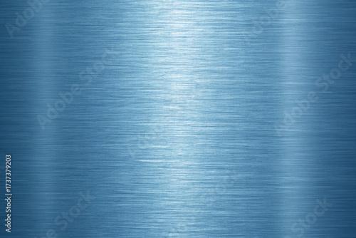 Brushed Metallic Blue Texture Background with Horizontal Grain and Light Reflection