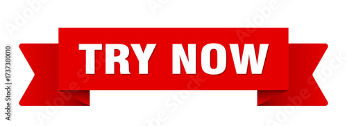 try now ribbon isolated on transparent background. try now ribbon