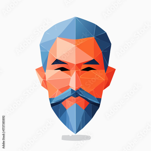 Geometric Portrait of a Bearded Man.