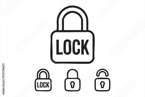 Open and Closed Lock Icons for Digital Privacy and Data Safety