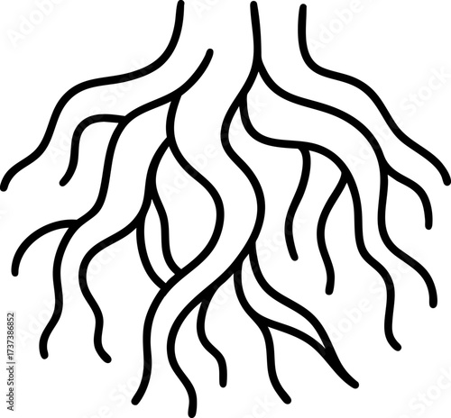 Witches forest roots intertwine in dark and mysterious natural scene