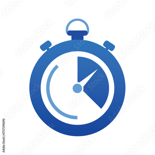 Blue stopwatch icon with gradient and partial time display on white background Keywords: stopwatch, timer, time, clock, countdown, speed, quick