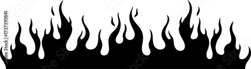 Set of Fire and Flame Silhouettes
