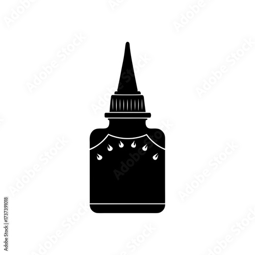 a black and white vector silhouette of glue  