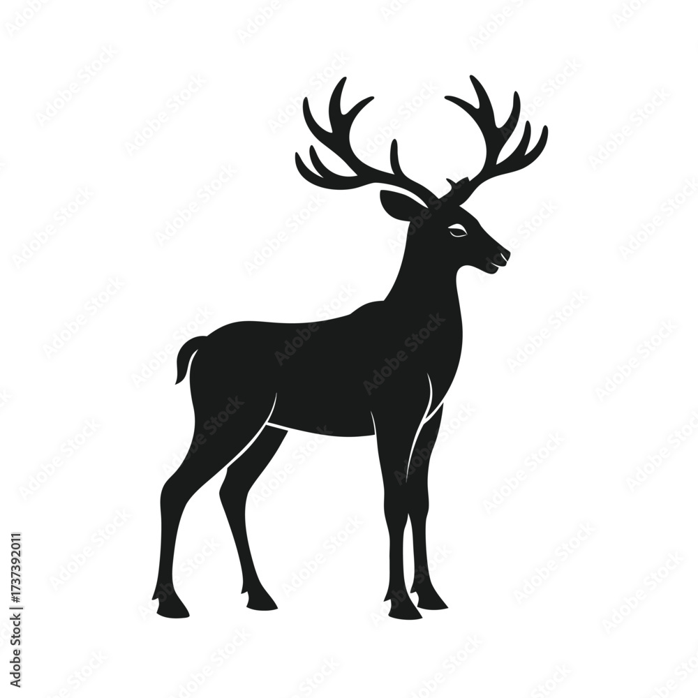 Obraz premium Silhouette of a Majestic Stag with Antlers deer animal