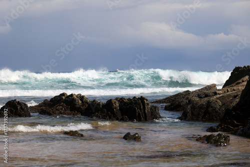 Atlantic on the beach of Monte Clerigo, Algarve, Portugal  