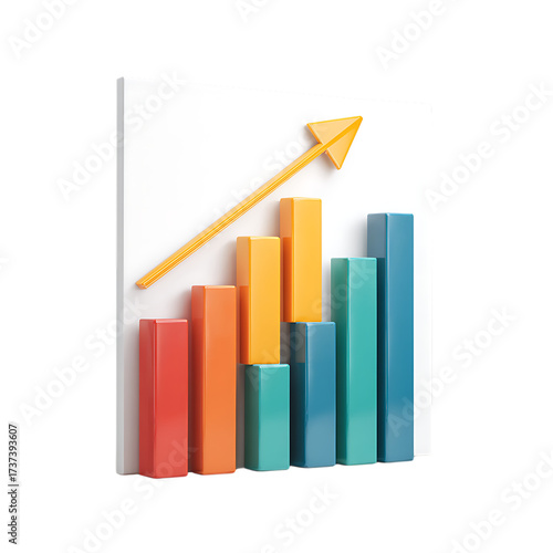 Upward trending bar chart with yellow arrow showing growth and success Free Download Upward trending bar chart with yellow arrow showing growth and success - GFXLoad