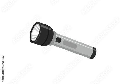 Gray and Black Flashlight with Reflectors.