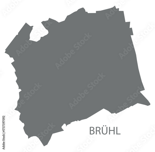 Bruehl city map grey illustration silhouette