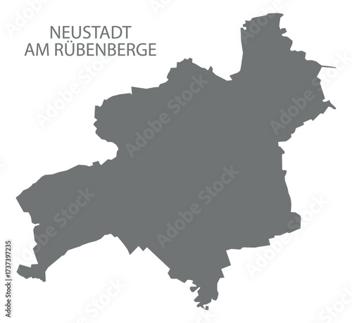 Neustadt am Ruebenberge city map with boroughs grey illustration silhouette shape