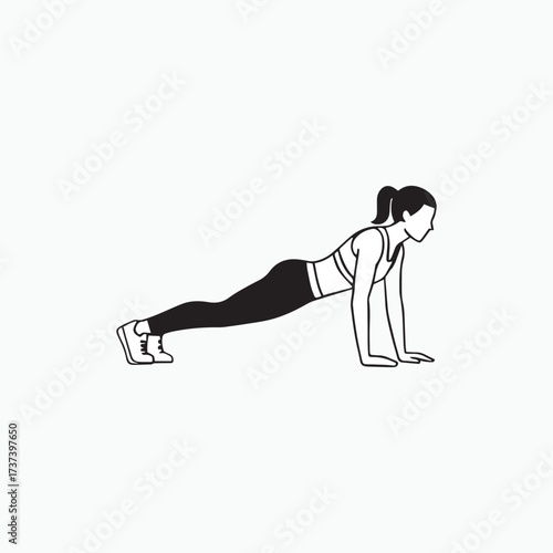 Illustration of a woman performing a plank exercise