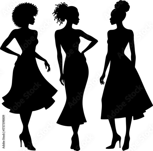 Fashionable Black Women Silhouettes Bundle