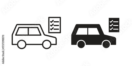 Car repair check list icon vector sign symbol