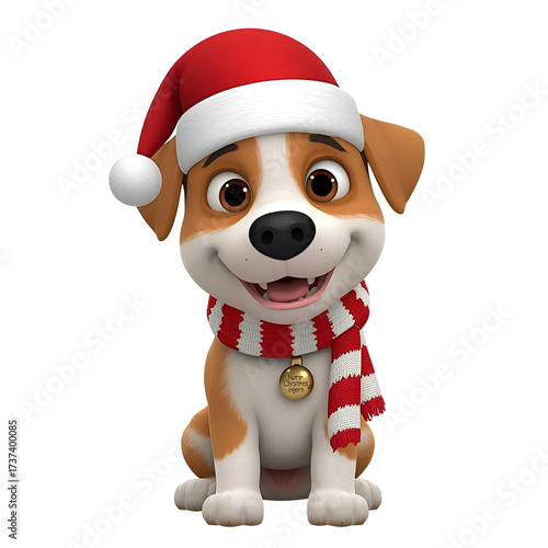 3D Christmas Dog 