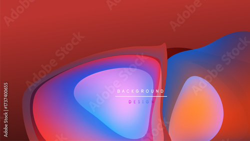 Abstract fluid shapes blend, creating vibrant redblue gradient. Modern design element for backgrounds, presentations. Smooth transitions dominate composition.