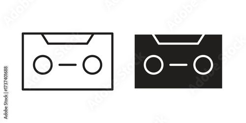 Cassette tape icon vector sign symbol
