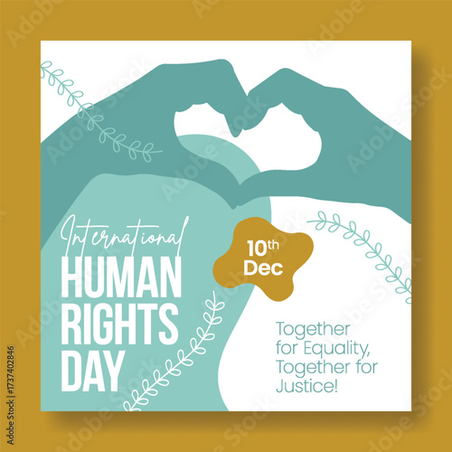 International Human Rights Day Banner Template, Vector Illustration for Global Equality Justice Freedom Social Media Marketing Background