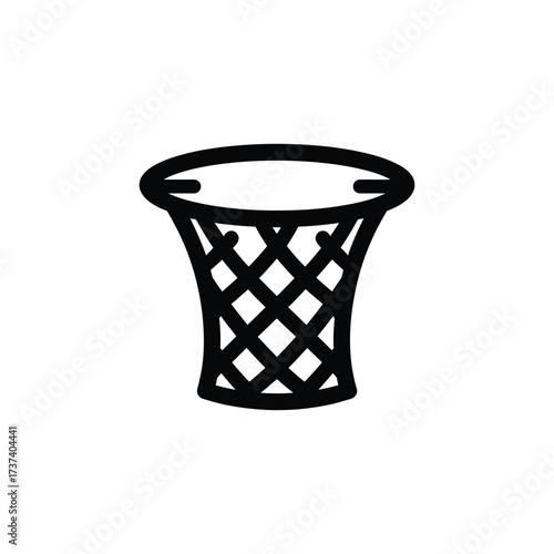 Basketball net icon on transparent background, sport equipment, hoop, net, isolated