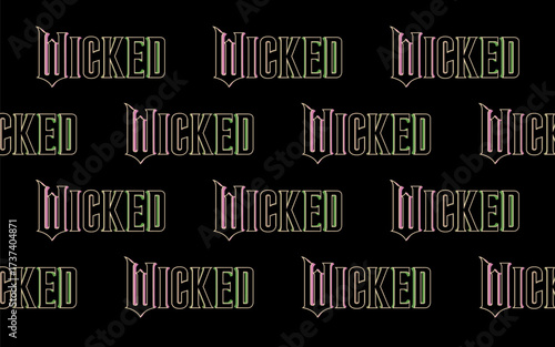 Logo Pattern of Pink Green Wicked the Movie in Black Background. Jakarta, October 2nd, 2025