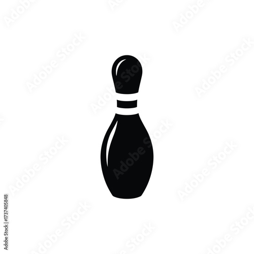 Bowling Pin Silhouette with Transparent Background Simple Design Style Art