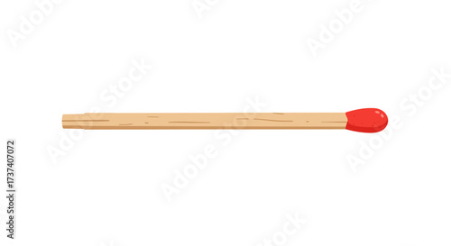 Unlit Matchstick with Red Tip Ready to Ignite.
