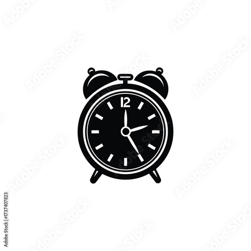 Isolated Classic Alarm Clock with Hour and Minute Hands over Transparent Background