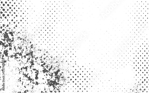 Dynamic grunge photocopy texture, edgy print art abstract background.Abstract grayscale texture background mottled black white gray distressed grunge pattern overlay design element. halftone dots abst