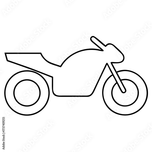 Scalable vector outline illustration of a motorcycle icon for general platform use in svg format isolated on transparent background