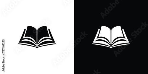 Open Book Showing Pages with Transparent Background, Icon Symbol