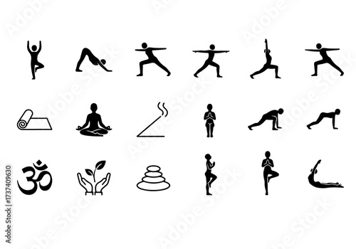 ICON YOGA ILLUSTRATION BLACK AND WHITE