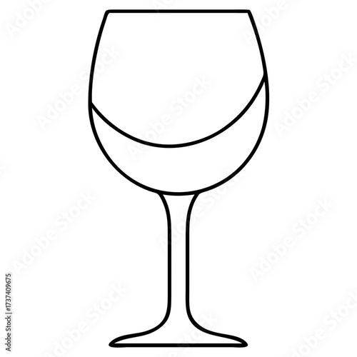 Elegant wine glass silhouette vector graphic elegant celebration drinkware reusable icon scalable design for beverages isolated on transparent background