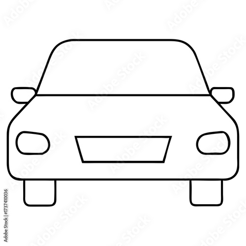 Scalable vector front view car silhouette illustration for general platform svg eps icon isolated on transparent background
