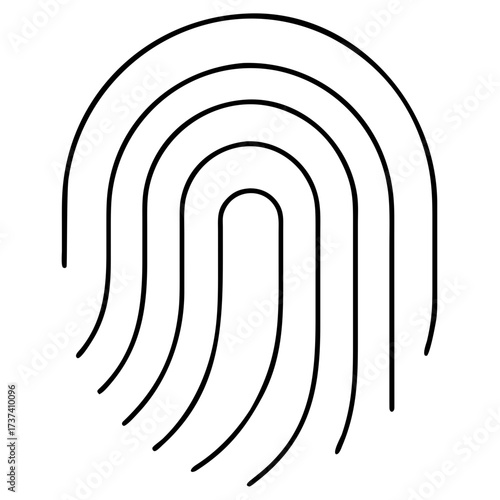 Scalable vector digital fingerprint outline illustration for security identity and biometric technology concepts isolated on transparent background