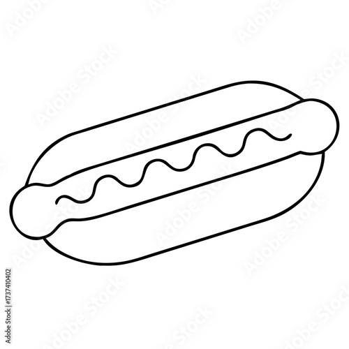 Scalable vector illustration of a delicious hot dog with a soft bun perfect for food graphics and design projects isolated on transparent background