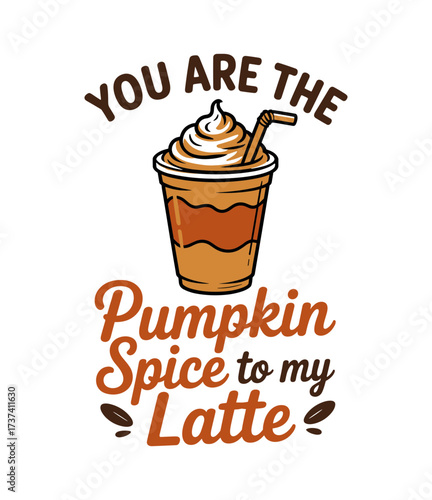 Cozy autumn charm fills this delightful pumpkin spice latte design, perfect for expressing sweet affection and celebrating seasonal warmth.