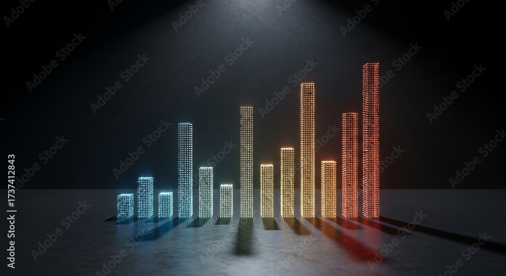 Fototapeta premium Bar Chart Growth Data Analysis Financial Success.