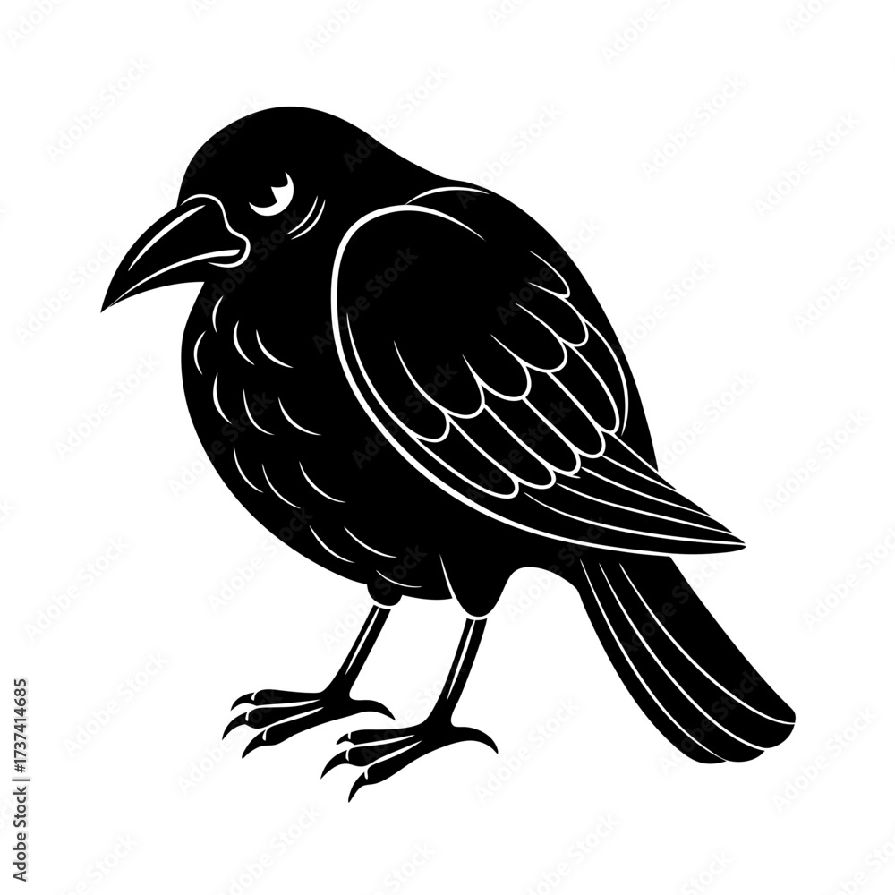 Fototapeta premium Bird Preening Silhouette | Grooming Vector Illustration