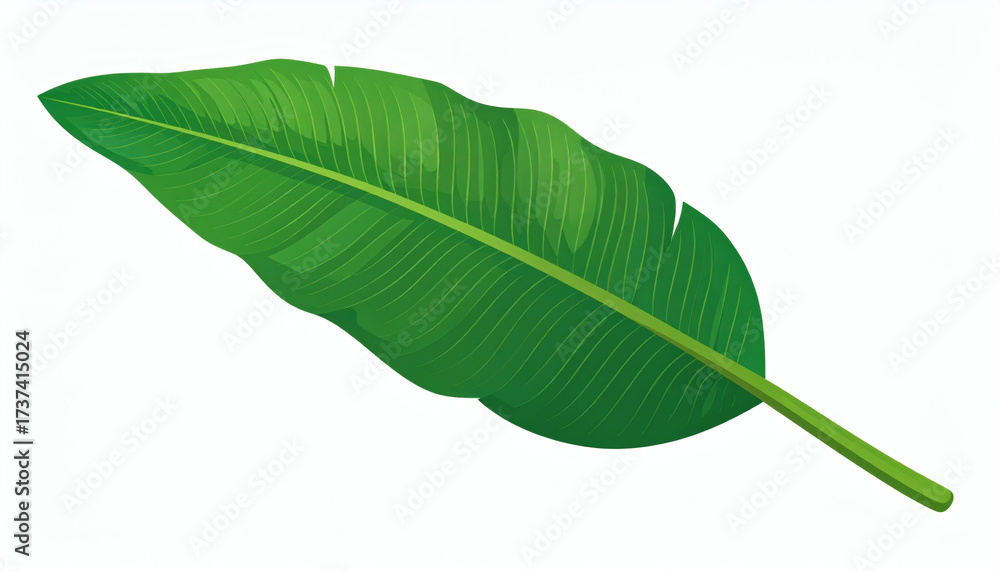 Obraz premium Banana leaf isolated on a clean white background tropical foliage element for design illustration