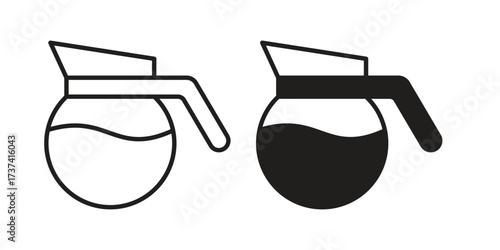 Coffee pot icon vector sign symbol