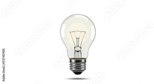 Clear Glass Incandescent Light Bulb with Filament Detail