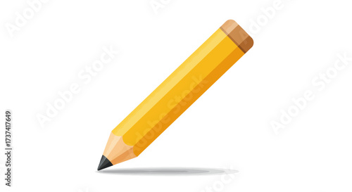 A classic yellow wooden pencil with a sharpened black graphite tip, angled for writing.
